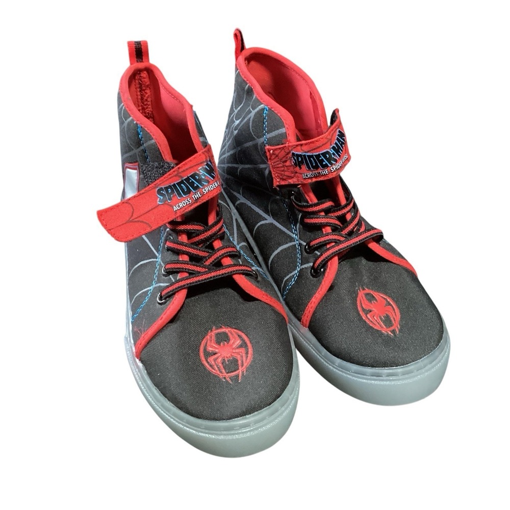 👜Marvel Spider-Man Toddler Boys' Lighted Hi-Top Sneakers -‎ Size 1